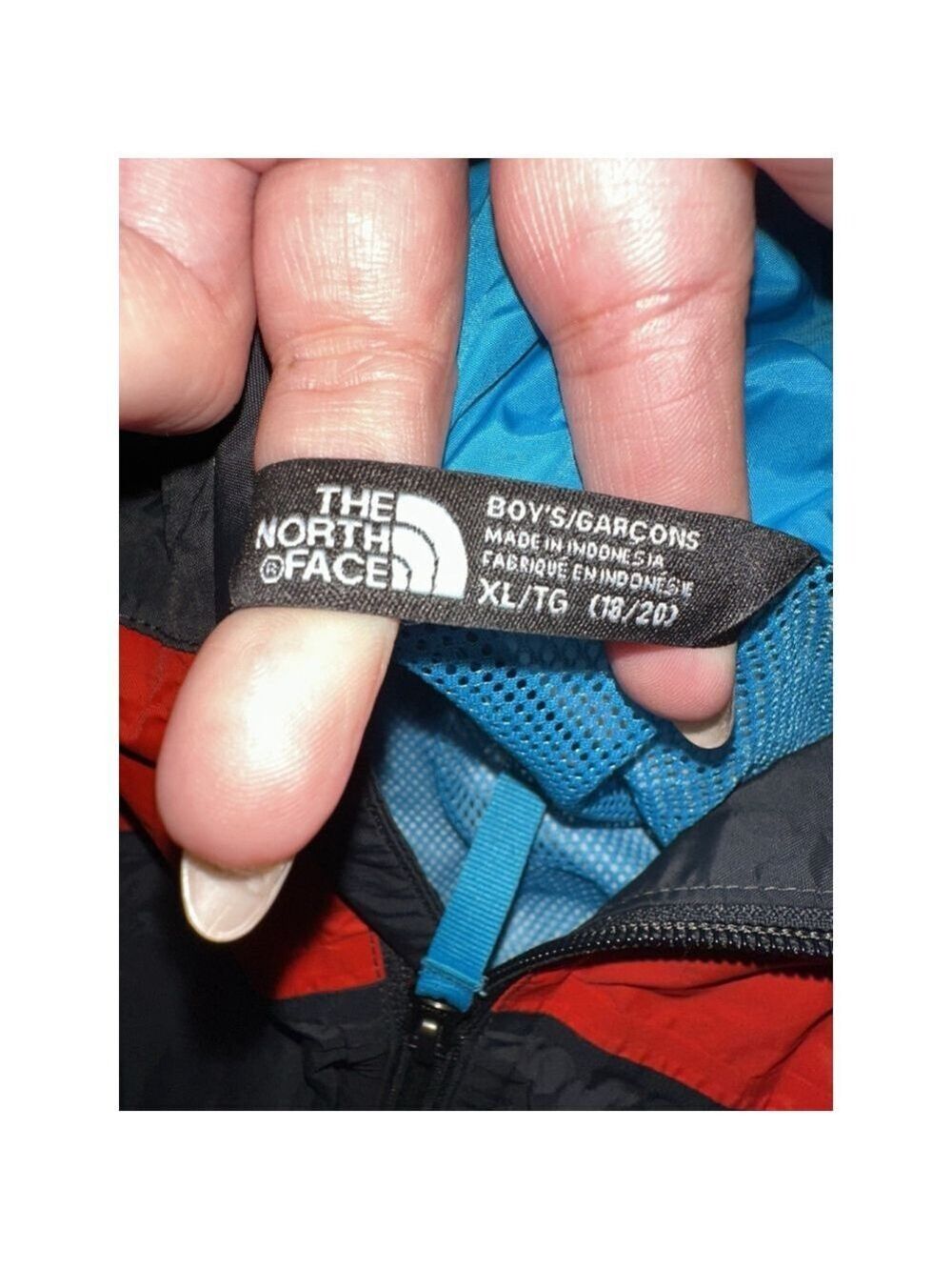 The North Face Dryvent Boys Hooded Mesh Lining Zip Windbreaker Rain Jacket XL - Picture 6 of 9